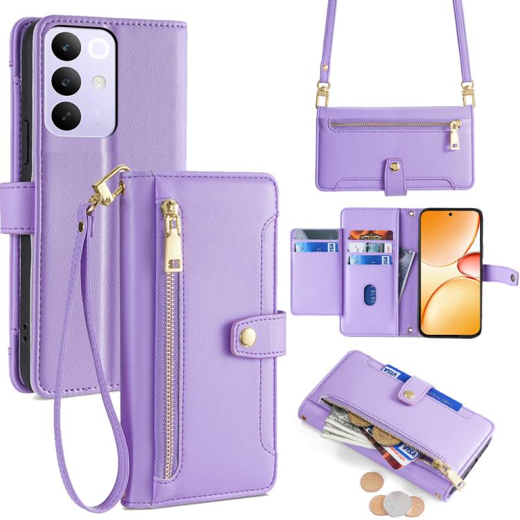 Sheep Texture Cross-body Zipper Wallet Leather Phone Case, For Realme C85 5G, For Realme C85 Pro 4G, For Realme 15T 5G Global, For Realme C71 4G, For Realme GT 7 5G Global, For Realme 14 5G Global, For Realme P3 Ultra 5G, For Realme 14 Pro+ 5G