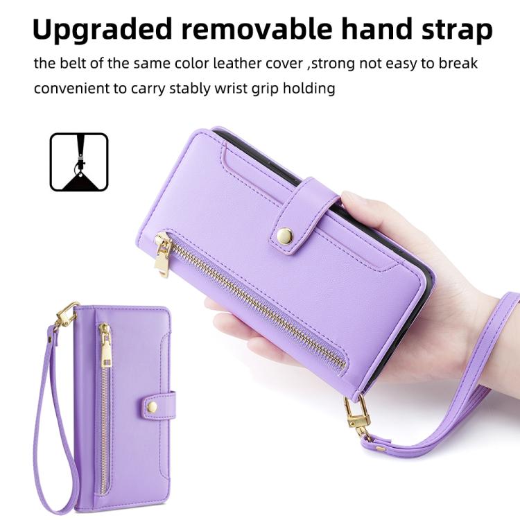 Sheep Texture Cross-body Zipper Wallet Leather Phone Case, For Realme Neo8 5G, For Realme 16 Pro+ 5G, For Realme 16 Pro 5G, For Realme P4x 5G, For Realme C85 5G, For Realme C85 Pro 4G, For Realme 15T 5G Global, For Realme C71 4G