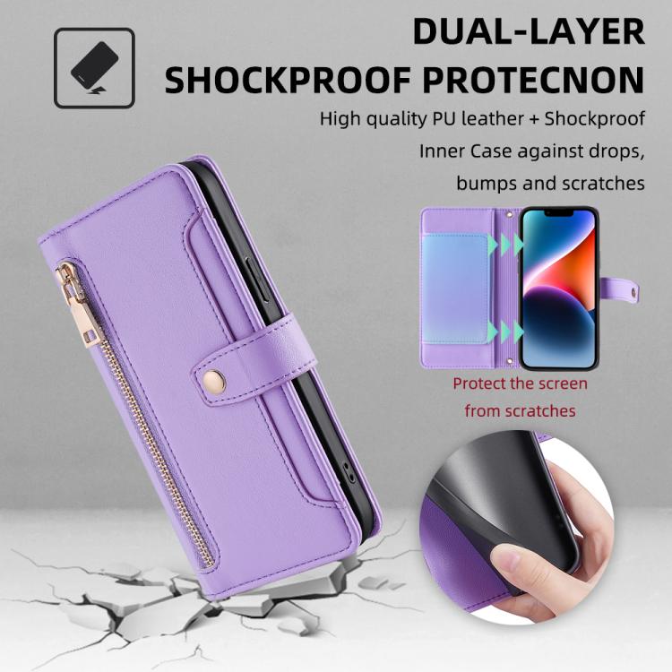 Sheep Texture Cross-body Zipper Wallet Leather Phone Case, For Realme Neo8 5G, For Realme 16 Pro+ 5G, For Realme 16 Pro 5G, For Realme P4x 5G, For Realme C85 5G, For Realme C85 Pro 4G, For Realme 15T 5G Global, For Realme C71 4G