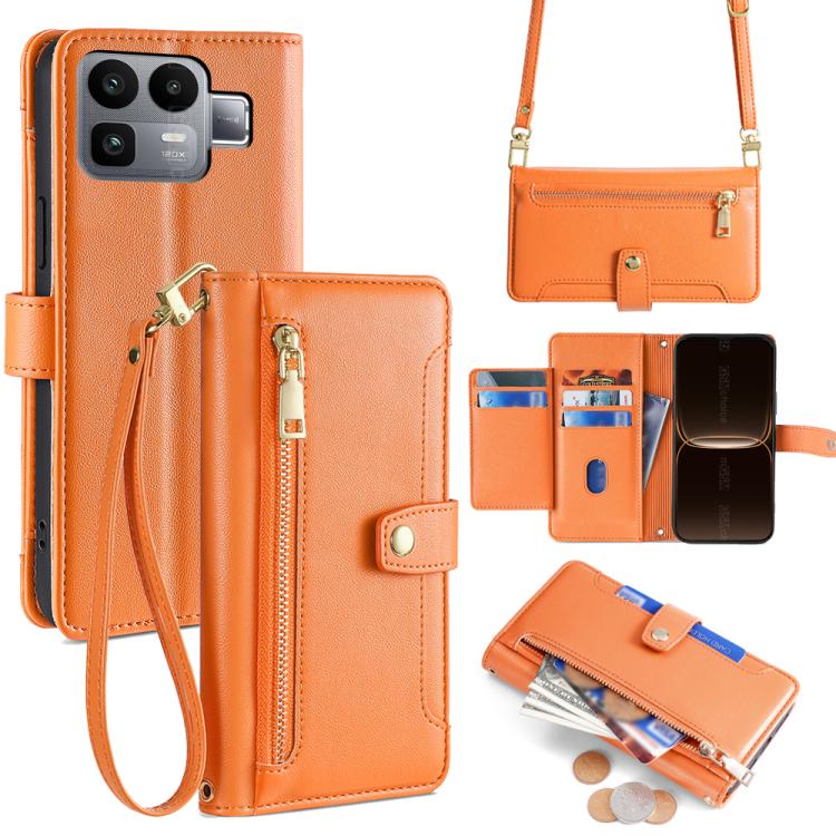Sheep Texture Cross-body Zipper Wallet Leather Phone Case, For Realme Neo8 5G, For Realme 16 Pro+ 5G, For Realme 16 Pro 5G, For Realme P4x 5G, For Realme C85 5G, For Realme C85 Pro 4G, For Realme 15T 5G Global, For Realme C71 4G