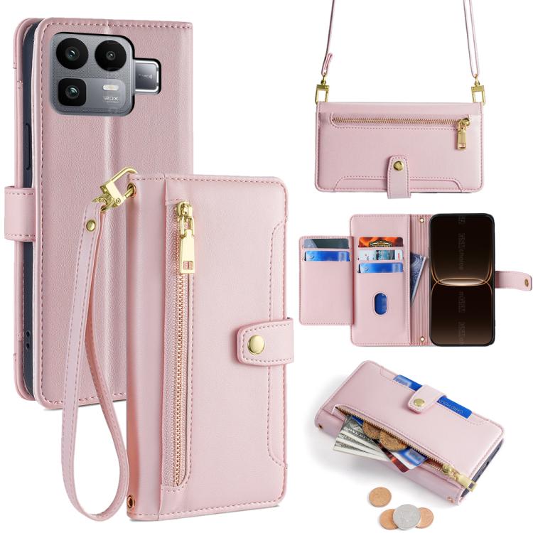 Sheep Texture Cross-body Zipper Wallet Leather Phone Case, For Realme Neo8 5G, For Realme 16 Pro+ 5G, For Realme 16 Pro 5G, For Realme P4x 5G, For Realme C85 5G, For Realme C85 Pro 4G, For Realme 15T 5G Global, For Realme C71 4G