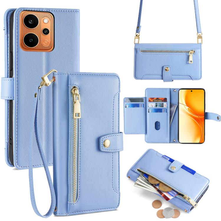 Sheep Texture Cross-body Zipper Wallet Leather Phone Case, For Realme P4 Power 5G, For Realme Note 80 4G, For Realme C83 5G, For Realme Neo8 5G, For Realme 16 5G Global, For Realme 16 Pro+ 5G, For Realme 16 Pro 5G, For Realme P4x 5G