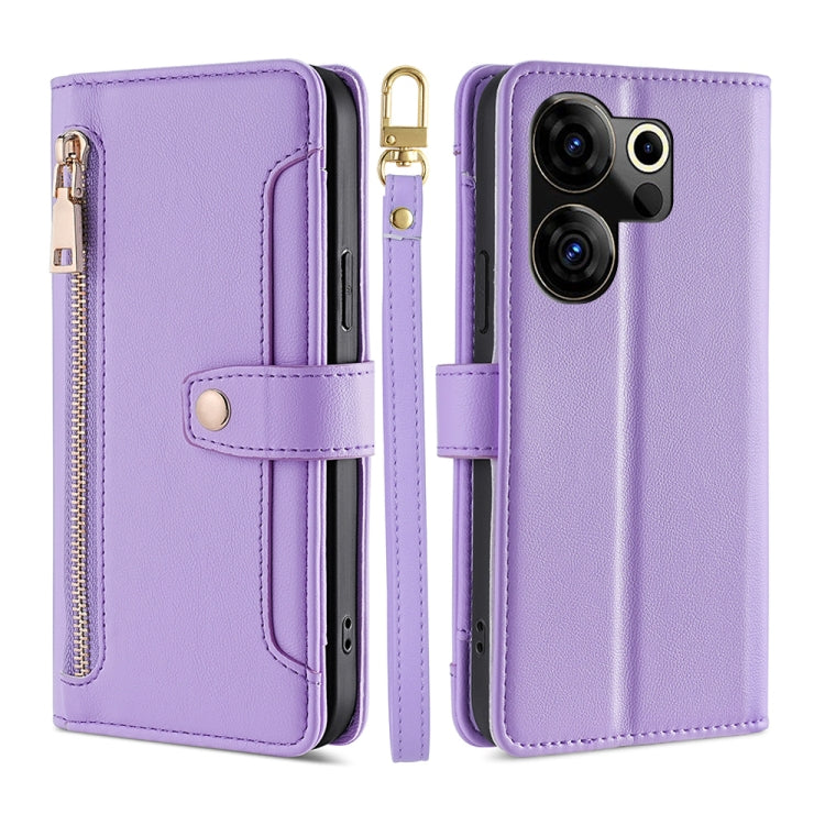 Sheep Texture Cross-body Zipper Wallet Leather Phone Case, For Tecno Spark 30 4G, For Tecno Pova 6 Neo 5G, For Tecno Camon 30 Premier 5G, For Tecno Camon 30 Pro 5G, For Tecno Camon 30, For Tecno Pova 5 Pro, For Tecno Pova Neo 3                         ...