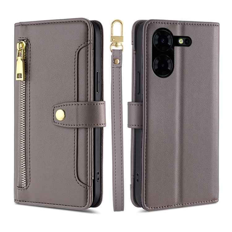 Sheep Texture Cross-body Zipper Wallet Leather Phone Case, For Tecno Spark 30 4G, For Tecno Pova 6 Neo 5G, For Tecno Camon 30 Premier 5G, For Tecno Camon 30 Pro 5G, For Tecno Camon 30, For Tecno Pova 5 Pro, For Tecno Pova Neo 3                         ...
