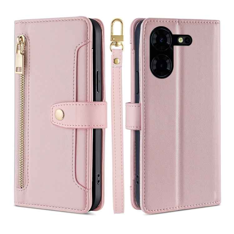 Sheep Texture Cross-body Zipper Wallet Leather Phone Case, For Tecno Spark 30 4G, For Tecno Pova 6 Neo 5G, For Tecno Camon 30 Premier 5G, For Tecno Camon 30 Pro 5G, For Tecno Camon 30, For Tecno Pova 5 Pro, For Tecno Pova Neo 3                         ...