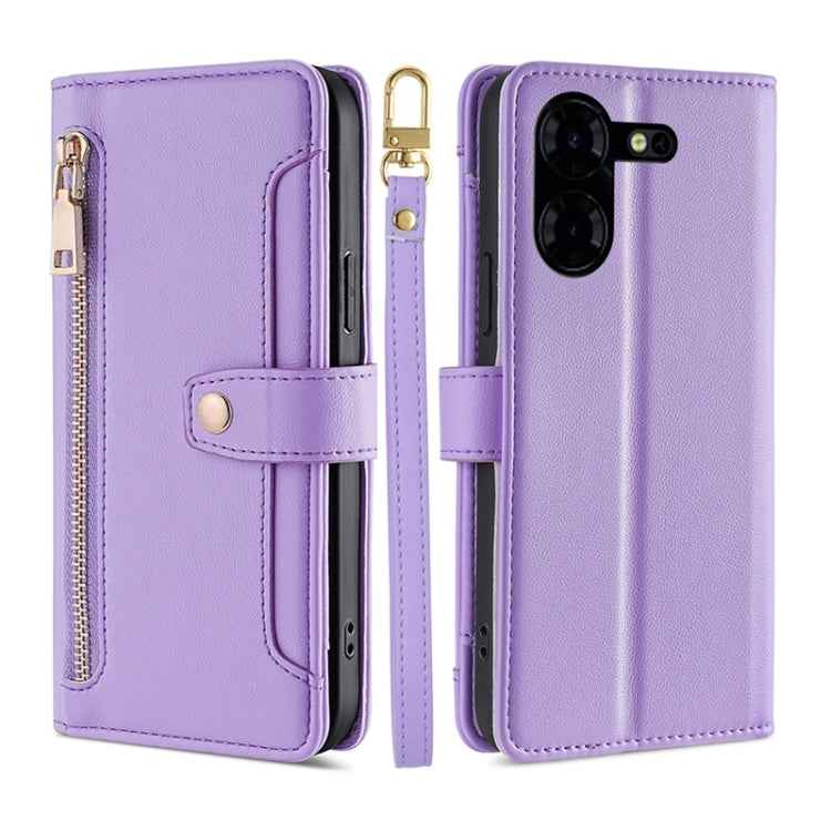 Sheep Texture Cross-body Zipper Wallet Leather Phone Case, For Tecno Spark 30 4G, For Tecno Pova 6 Neo 5G, For Tecno Camon 30 Premier 5G, For Tecno Camon 30 Pro 5G, For Tecno Camon 30, For Tecno Pova 5 Pro, For Tecno Pova Neo 3                         ...