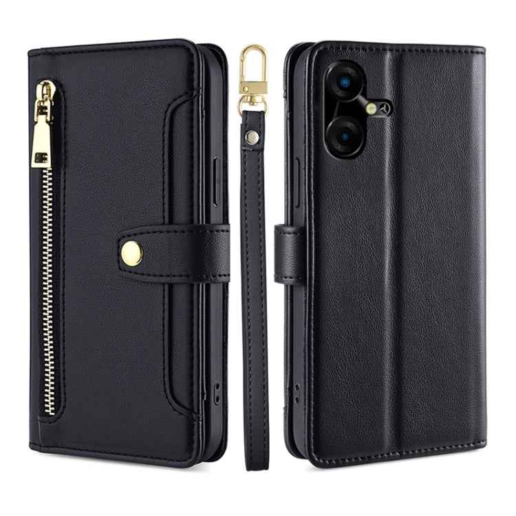 Sheep Texture Cross-body Zipper Wallet Leather Phone Case, For Tecno Spark 30 4G, For Tecno Pova 6 Neo 5G, For Tecno Camon 30 Premier 5G, For Tecno Camon 30 Pro 5G, For Tecno Camon 30, For Tecno Pova 5 Pro, For Tecno Pova Neo 3                         ...