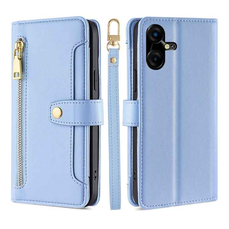 Sheep Texture Cross-body Zipper Wallet Leather Phone Case, For Tecno Spark 30 4G, For Tecno Pova 6 Neo 5G, For Tecno Camon 30 Premier 5G, For Tecno Camon 30 Pro 5G, For Tecno Camon 30, For Tecno Pova 5 Pro, For Tecno Pova Neo 3                         ...