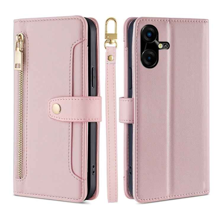 Sheep Texture Cross-body Zipper Wallet Leather Phone Case, For Tecno Spark 30 4G, For Tecno Pova 6 Neo 5G, For Tecno Camon 30 Premier 5G, For Tecno Camon 30 Pro 5G, For Tecno Camon 30, For Tecno Pova 5 Pro, For Tecno Pova Neo 3                         ...