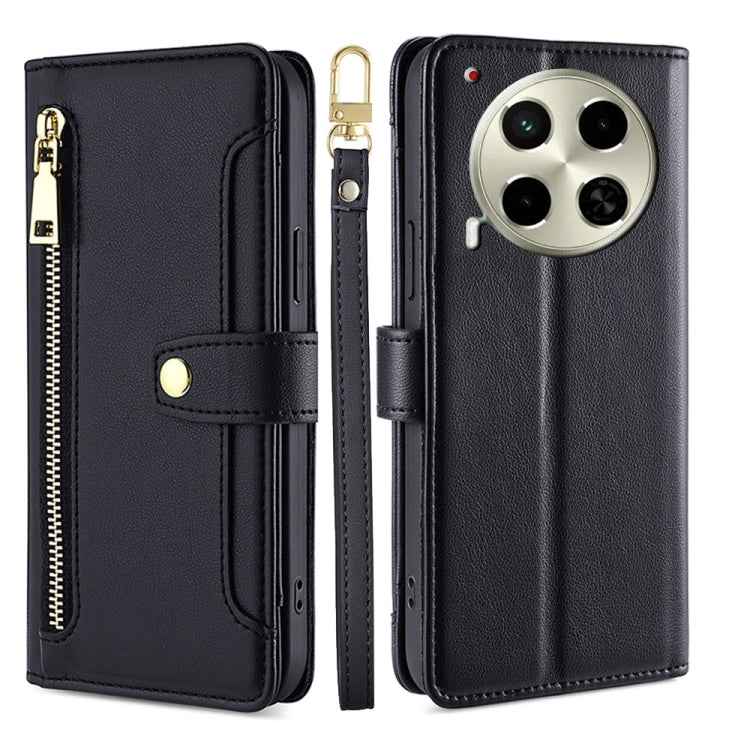 Sheep Texture Cross-body Zipper Wallet Leather Phone Case, For Tecno Spark 30 4G, For Tecno Pova 6 Neo 5G, For Tecno Camon 30 Premier 5G, For Tecno Camon 30 Pro 5G, For Tecno Camon 30, For Tecno Pova 5 Pro, For Tecno Pova Neo 3                         ...