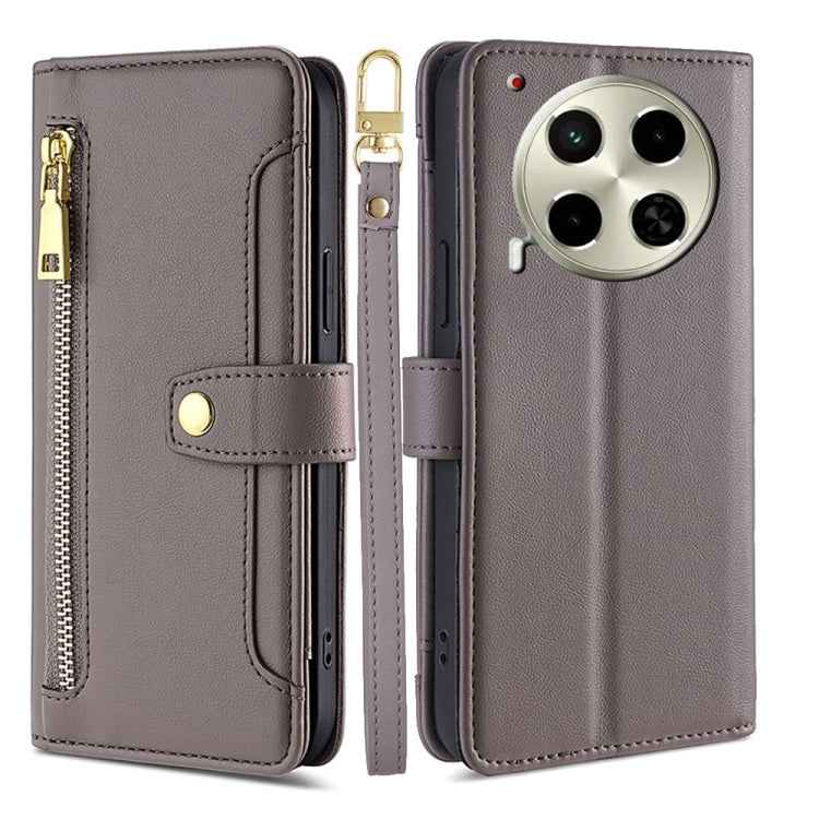 Sheep Texture Cross-body Zipper Wallet Leather Phone Case, For Tecno Spark 30 4G, For Tecno Pova 6 Neo 5G, For Tecno Camon 30 Premier 5G, For Tecno Camon 30 Pro 5G, For Tecno Camon 30, For Tecno Pova 5 Pro, For Tecno Pova Neo 3                         ...