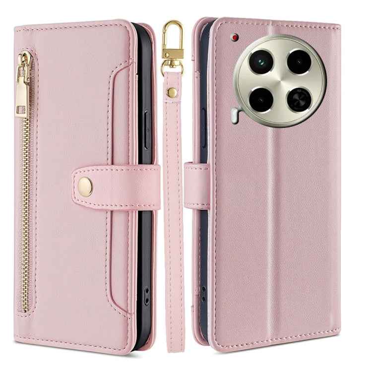 Sheep Texture Cross-body Zipper Wallet Leather Phone Case, For Tecno Spark 30 4G, For Tecno Pova 6 Neo 5G, For Tecno Camon 30 Premier 5G, For Tecno Camon 30 Pro 5G, For Tecno Camon 30, For Tecno Pova 5 Pro, For Tecno Pova Neo 3                         ...