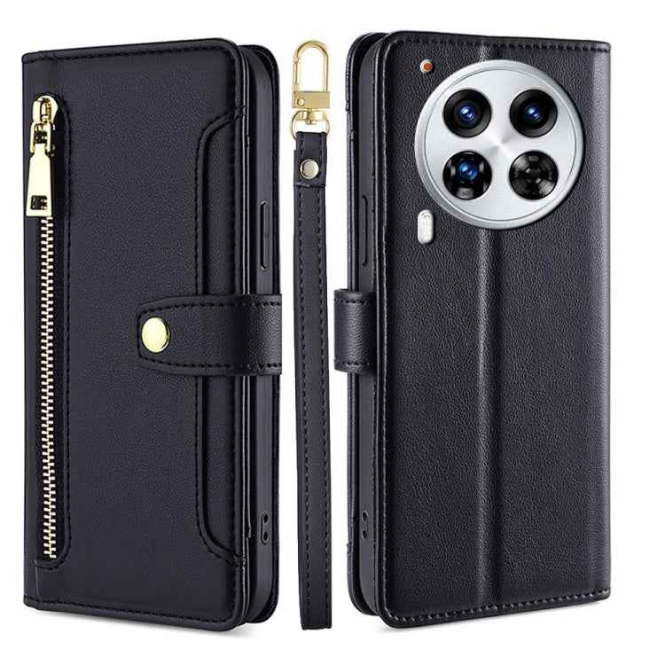Sheep Texture Cross-body Zipper Wallet Leather Phone Case, For Tecno Spark 30 4G, For Tecno Pova 6 Neo 5G, For Tecno Camon 30 Premier 5G, For Tecno Camon 30 Pro 5G, For Tecno Camon 30, For Tecno Pova 5 Pro, For Tecno Pova Neo 3                         ...