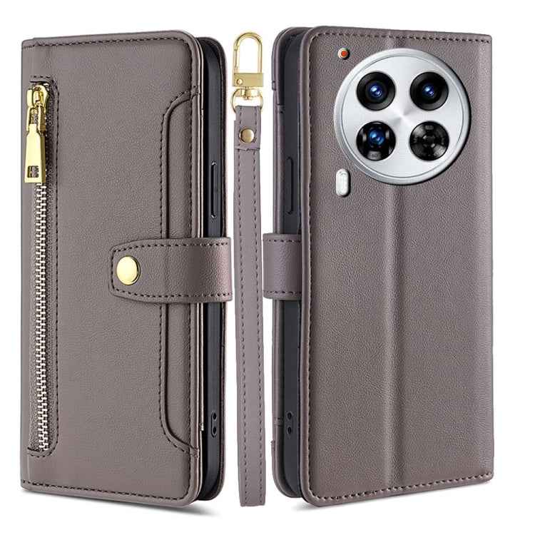 Sheep Texture Cross-body Zipper Wallet Leather Phone Case, For Tecno Spark 30 4G, For Tecno Pova 6 Neo 5G, For Tecno Camon 30 Premier 5G, For Tecno Camon 30 Pro 5G, For Tecno Camon 30, For Tecno Pova 5 Pro, For Tecno Pova Neo 3                         ...