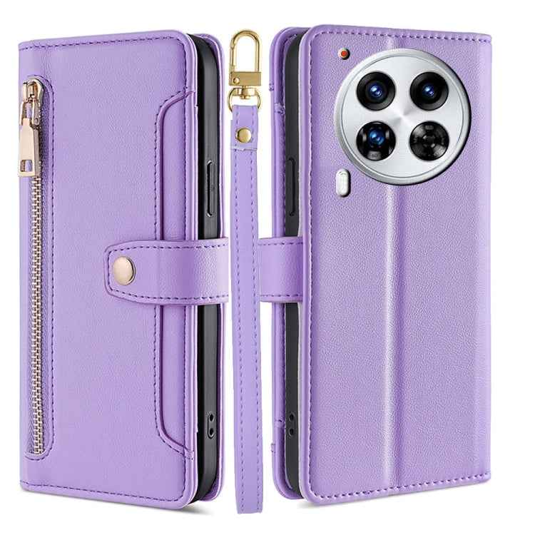 Sheep Texture Cross-body Zipper Wallet Leather Phone Case, For Tecno Spark 30 4G, For Tecno Pova 6 Neo 5G, For Tecno Camon 30 Premier 5G, For Tecno Camon 30 Pro 5G, For Tecno Camon 30, For Tecno Pova 5 Pro, For Tecno Pova Neo 3                         ...