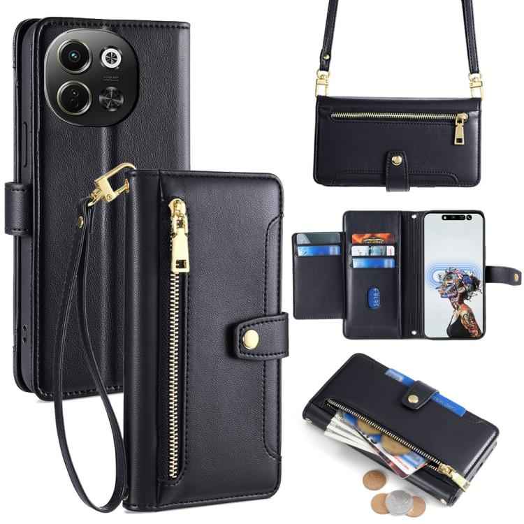 Sheep Texture Cross-body Zipper Wallet Leather Phone Case, For Tecno Spark 30 4G, For Tecno Pova 6 Neo 5G, For Tecno Camon 30 Premier 5G, For Tecno Camon 30 Pro 5G, For Tecno Camon 30, For Tecno Pova 5 Pro, For Tecno Pova Neo 3                         ...