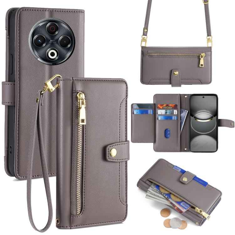 Sheep Texture Cross-body Zipper Wallet Leather Phone Case, For Tecno Spark 30 4G, For Tecno Pova 6 Neo 5G, For Tecno Camon 30 Premier 5G, For Tecno Camon 30 Pro 5G, For Tecno Camon 30, For Tecno Pova 5 Pro, For Tecno Pova Neo 3                         ...