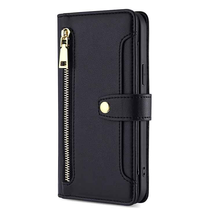 Sheep Texture Cross-body Zipper Wallet Leather Phone Case, For Sharp Aqous Wish3
