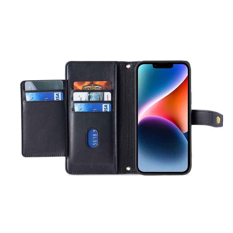 Sheep Texture Cross-body Zipper Wallet Leather Phone Case, For Sharp Aqous Wish3