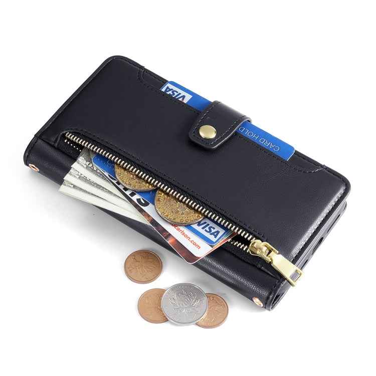 Sheep Texture Cross-body Zipper Wallet Leather Phone Case, For Sharp Aqous Wish3
