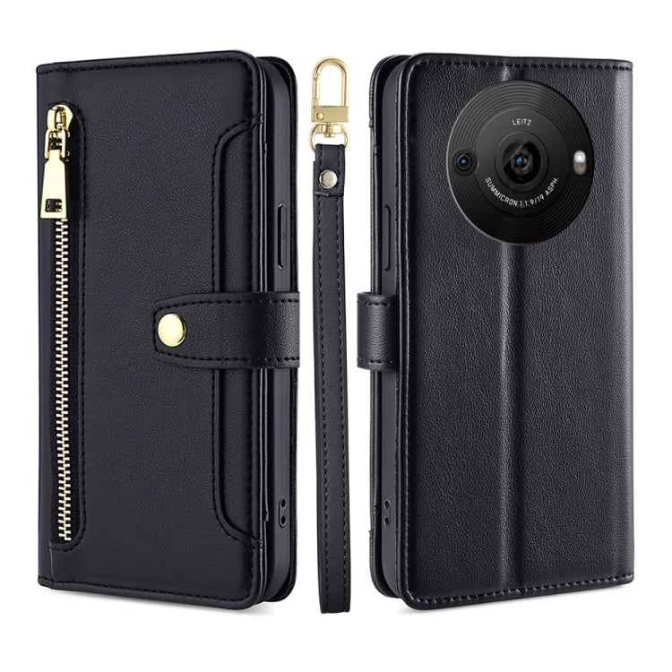 Sheep Texture Cross-body Zipper Wallet Leather Phone Case, For Sharp Aquos R10, For Sharp Aqous wish5, For Sharp Basio Active3, For Sharp Aquos Wish4, For Sharp Aquos R9, For Sharp Aquos sense8, For Sharp Aquos R8 Pro SH-51, For Sharp Aquos R8 SH-52D