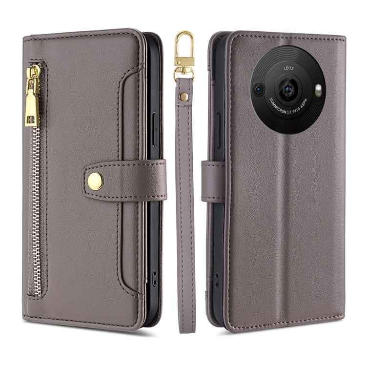 Sheep Texture Cross-body Zipper Wallet Leather Phone Case, For Sharp Aquos R10, For Sharp Aqous wish5, For Sharp Basio Active3, For Sharp Aquos Wish4, For Sharp Aquos R9, For Sharp Aquos sense8, For Sharp Aquos R8 Pro SH-51, For Sharp Aquos R8 SH-52D