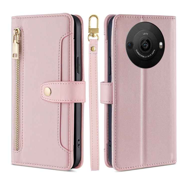 Sheep Texture Cross-body Zipper Wallet Leather Phone Case, For Sharp Aquos R10, For Sharp Aqous wish5, For Sharp Basio Active3, For Sharp Aquos Wish4, For Sharp Aquos R9, For Sharp Aquos sense8, For Sharp Aquos R8 Pro SH-51, For Sharp Aquos R8 SH-52D