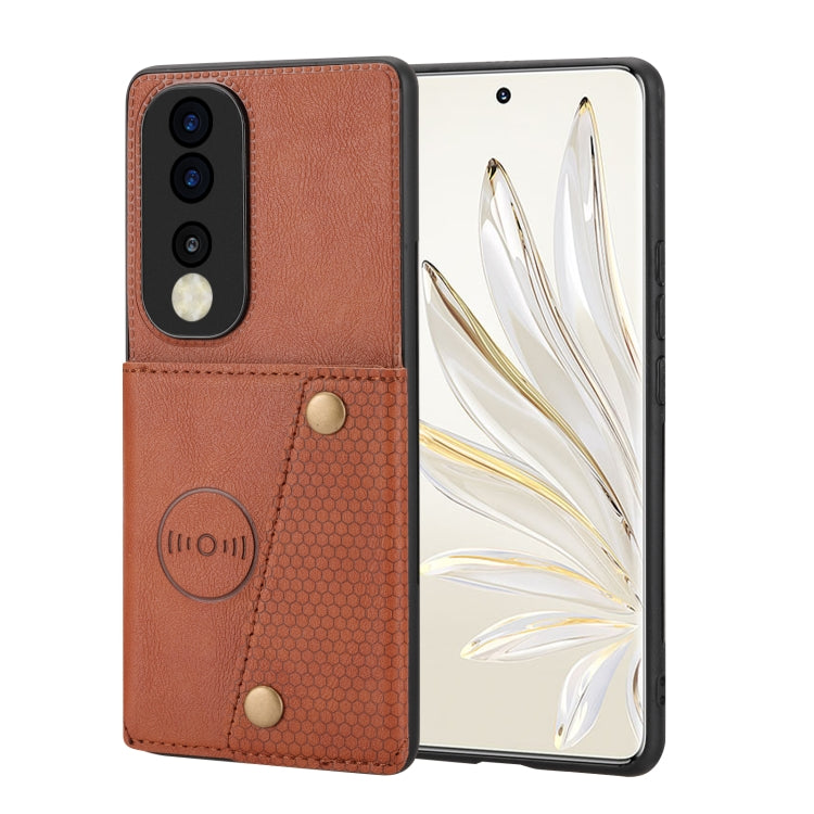Double Buckle Card Slots Magnetic Phone Case, For Honor 200, For Honor 200 Pro, For Honor 90 Pro, For Honor 90