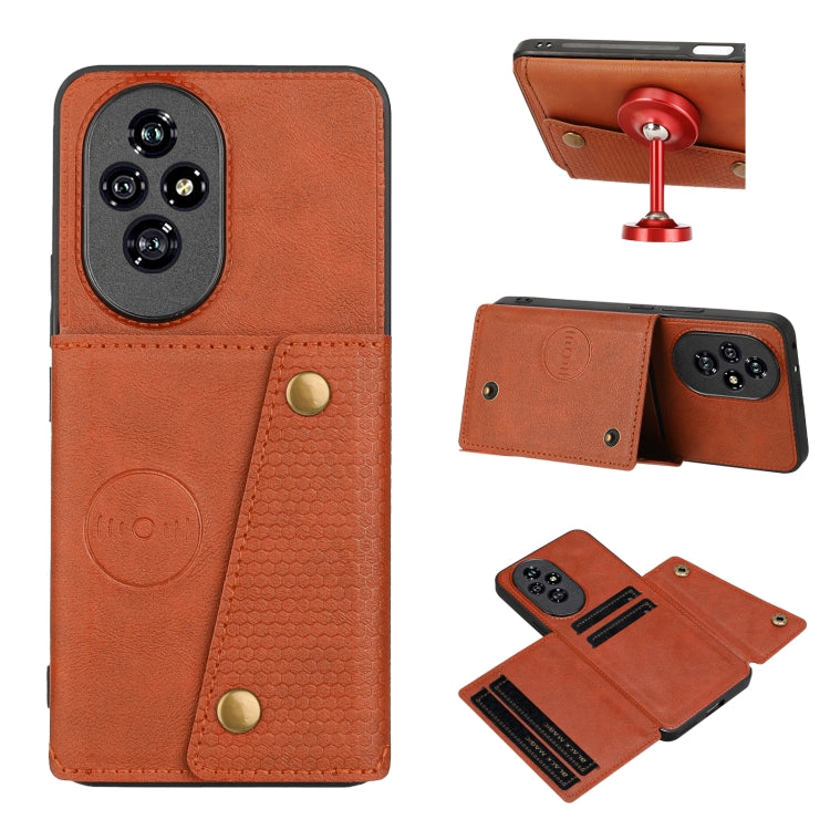 Double Buckle Card Slots Magnetic Phone Case, For Honor 200, For Honor 200 Pro, For Honor 90 Pro, For Honor 90