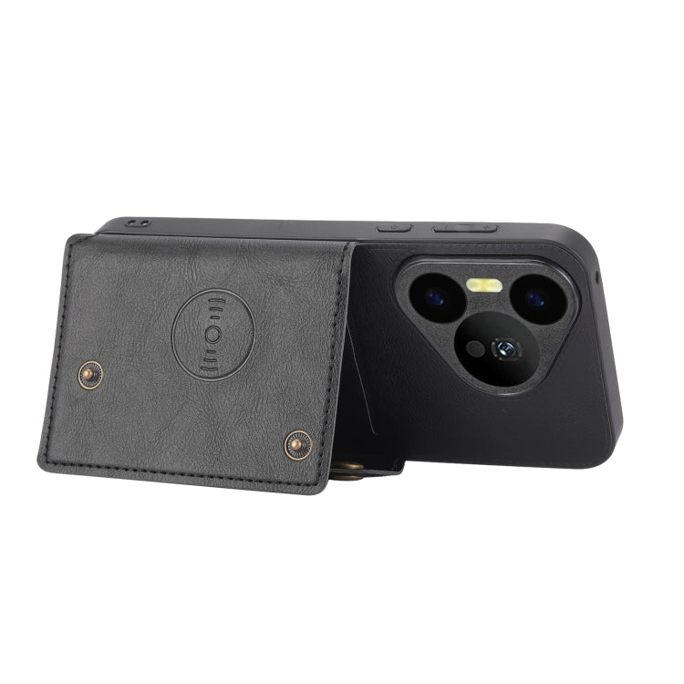 Double Buckle Card Slots Magnetic Phone Case, For Huawei Pura 70, For Huawei Mate 60, For Huawei Mate 60 Pro, For Huawei nova 11 Pro, For Huawei nova 11