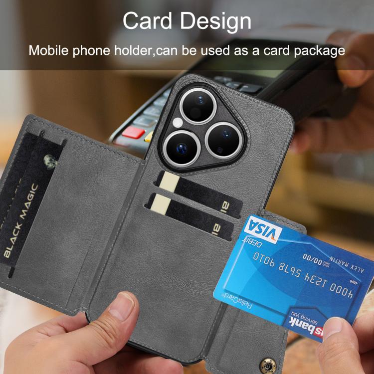Double Buckle Card Slots Magnetic Phone Case, For Huawei Pura 80 Pro / 80 Pro+, For Huawei Pura 80, For Huawei nova 14 Ultra, For Huawei nova 14 Pro, For Huawei nova 14, For Huawei Mate 70 Pro / 70 Pro+, For Huawei Mate 70, For Huawei nova 13 Pro      ...