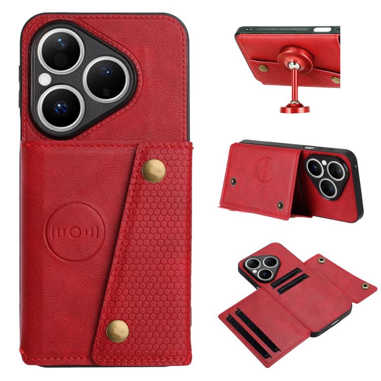 Double Buckle Card Slots Magnetic Phone Case, For Huawei Pura 80 Pro / 80 Pro+, For Huawei Pura 80, For Huawei nova 14 Ultra, For Huawei nova 14 Pro, For Huawei nova 14, For Huawei Mate 70 Pro / 70 Pro+, For Huawei Mate 70, For Huawei nova 13 Pro      ...