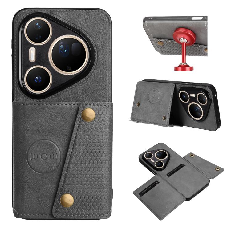 Double Buckle Card Slots Magnetic Phone Case, For Huawei Pura 90 Pro Max 5G, For Huawei Pura 90 Pro 5G, For Huawei Pura 90 5G, For Huawei nova 15 Ultra 5G, For Huawei nova 15 Pro 5G, For Huawei nova 15 5G, For Huawei Mate 80 Pro Max, For Huawei Mate 80...