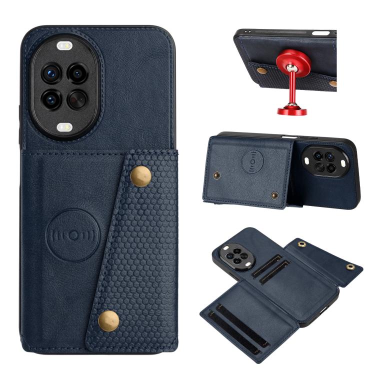 Double Buckle Card Slots Magnetic Phone Case, For Huawei Pura 90 Pro Max 5G, For Huawei Pura 90 Pro 5G, For Huawei Pura 90 5G, For Huawei nova 15 Ultra 5G, For Huawei nova 15 Pro 5G, For Huawei nova 15 5G, For Huawei Mate 80 Pro Max, For Huawei Mate 80...