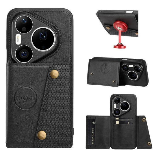 Double Buckle Card Slots Magnetic Phone Case, For Huawei Pura 90 Pro Max 5G, For Huawei Pura 90 Pro 5G, For Huawei Pura 90 5G, For Huawei nova 15 Ultra 5G, For Huawei nova 15 Pro 5G, For Huawei nova 15 5G, For Huawei Mate 80 Pro Max, For Huawei Mate 80...