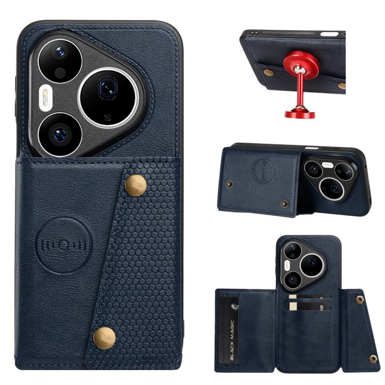 Double Buckle Card Slots Magnetic Phone Case, For Huawei Pura 90 Pro Max 5G, For Huawei Pura 90 Pro 5G, For Huawei Pura 90 5G, For Huawei nova 15 Ultra 5G, For Huawei nova 15 Pro 5G, For Huawei nova 15 5G, For Huawei Mate 80 Pro Max, For Huawei Mate 80...