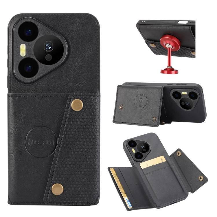 Double Buckle Card Slots Magnetic Phone Case, For Huawei Pura 90 Pro Max 5G, For Huawei Pura 90 Pro 5G, For Huawei Pura 90 5G, For Huawei nova 15 Ultra 5G, For Huawei nova 15 Pro 5G, For Huawei nova 15 5G, For Huawei Mate 80 Pro Max, For Huawei Mate 80...