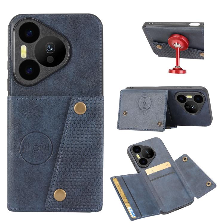 Double Buckle Card Slots Magnetic Phone Case, For Huawei Pura 90 Pro Max 5G, For Huawei Pura 90 Pro 5G, For Huawei Pura 90 5G, For Huawei nova 15 Ultra 5G, For Huawei nova 15 Pro 5G, For Huawei nova 15 5G, For Huawei Mate 80 Pro Max, For Huawei Mate 80...