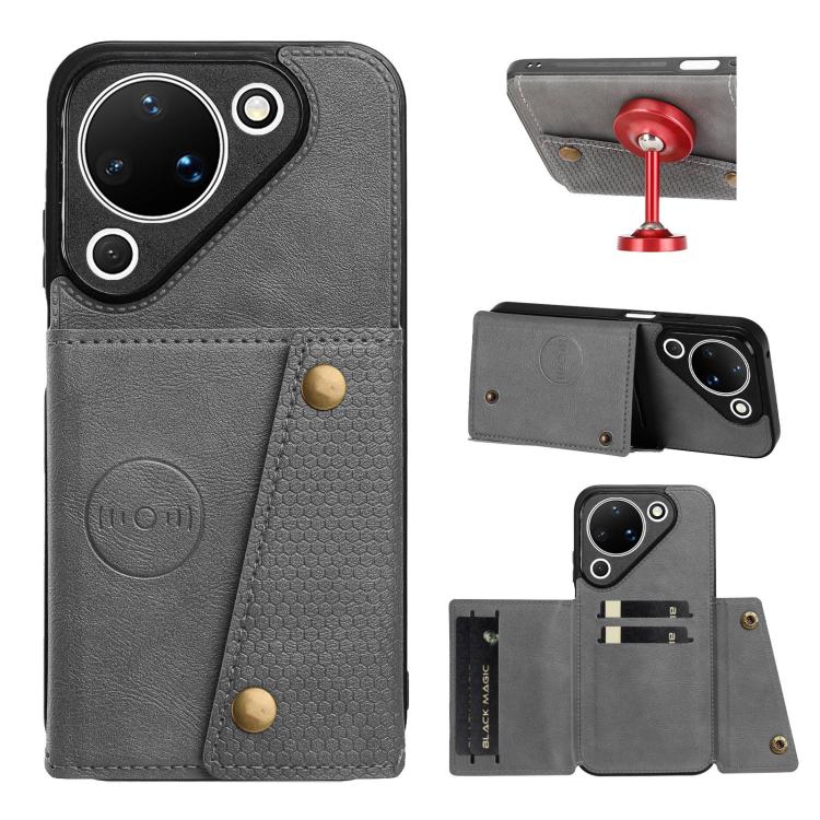 Double Buckle Card Slots Magnetic Phone Case, For Huawei Pura 90 Pro Max 5G, For Huawei Pura 90 Pro 5G, For Huawei Pura 90 5G, For Huawei nova 15 Ultra 5G, For Huawei nova 15 Pro 5G, For Huawei nova 15 5G, For Huawei Mate 80 Pro Max, For Huawei Mate 80...