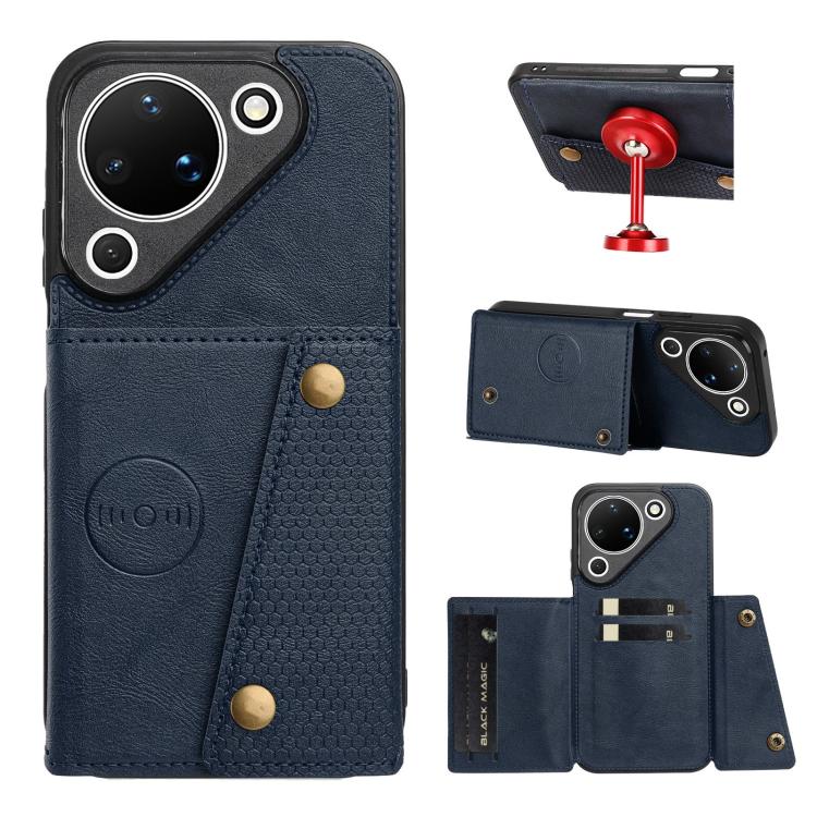 Double Buckle Card Slots Magnetic Phone Case, For Huawei Pura 90 Pro Max 5G, For Huawei Pura 90 Pro 5G, For Huawei Pura 90 5G, For Huawei nova 15 Ultra 5G, For Huawei nova 15 Pro 5G, For Huawei nova 15 5G, For Huawei Mate 80 Pro Max, For Huawei Mate 80...