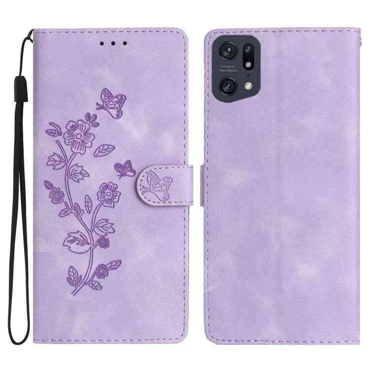 Flower Butterfly Embossing Pattern Leather Phone Case, For OPPO Find X5, For OPPO Find X5 Lite / Reno7 5G, For OPPO A36 / A76 / A96, For OPPO A94 5G, For OPPO A74 / A54 / A93 5G, For OPPO A52 / A72 / A92, For OPPO A79 5G