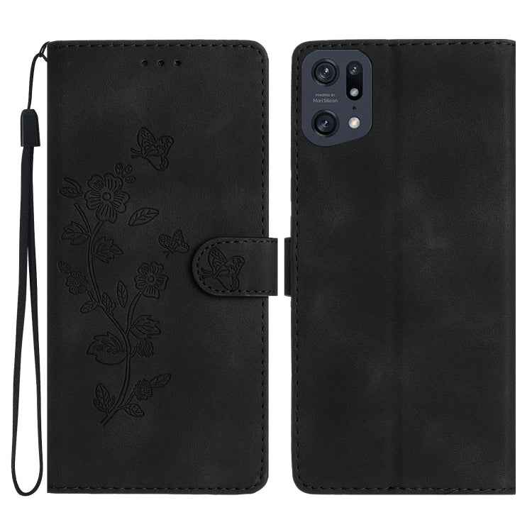 Flower Butterfly Embossing Pattern Leather Phone Case, For OPPO Find X5, For OPPO Find X5 Lite / Reno7 5G, For OPPO A36 / A76 / A96, For OPPO A94 5G, For OPPO A74 / A54 / A93 5G, For OPPO A52 / A72 / A92, For OPPO A79 5G
