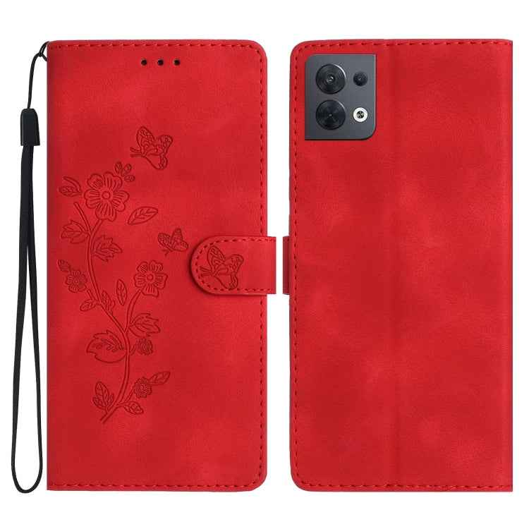 Flower Butterfly Embossing Pattern Leather Phone Case, For OPPO A98 5G, For OPPO A58, For OPPO A17, For OPPO Reno8 Lite 5G / Reno7 Z, For OPPO A57 2022 / A77 5G, For OPPO Reno8 Pro 5G, For OPPO Reno8 5G, For OPPO Find X5 Pro