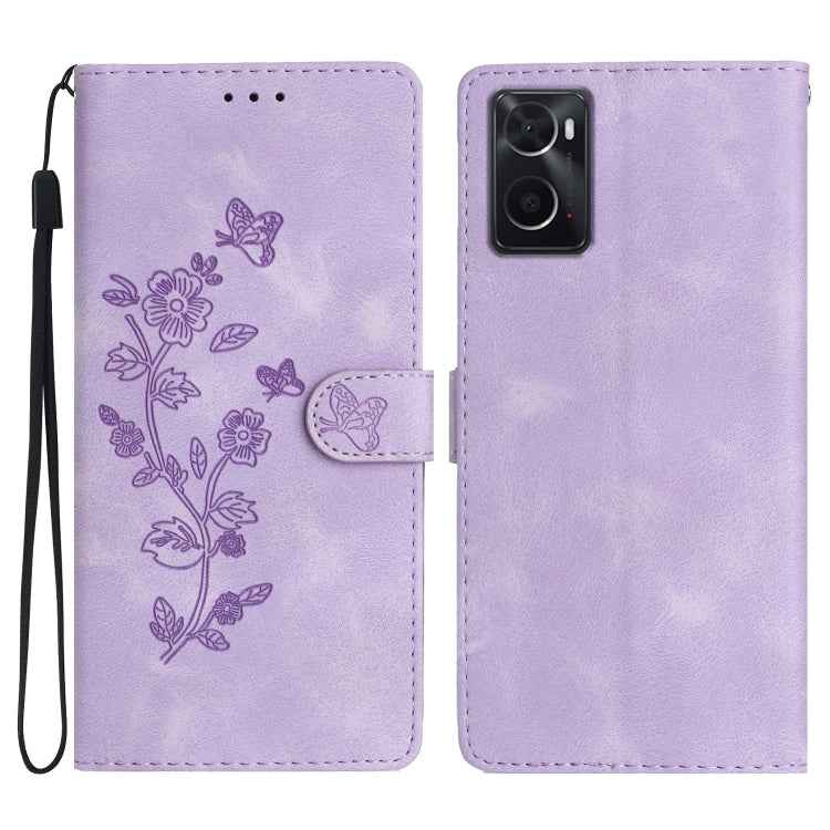 Flower Butterfly Embossing Pattern Leather Phone Case, For OPPO Find X5, For OPPO Find X5 Lite / Reno7 5G, For OPPO A36 / A76 / A96, For OPPO A94 5G, For OPPO A74 / A54 / A93 5G, For OPPO A52 / A72 / A92, For OPPO A79 5G