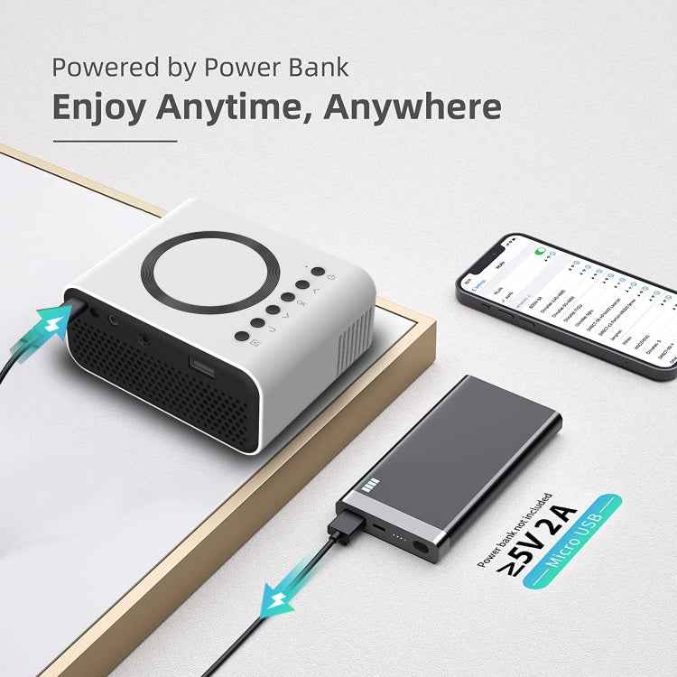 T300S 320x240 24ANSI Lumens Mini LCD Projector Supports Wired & Wireless Same Screen, US Plug, EU Plug, UK Plug, AU Plug