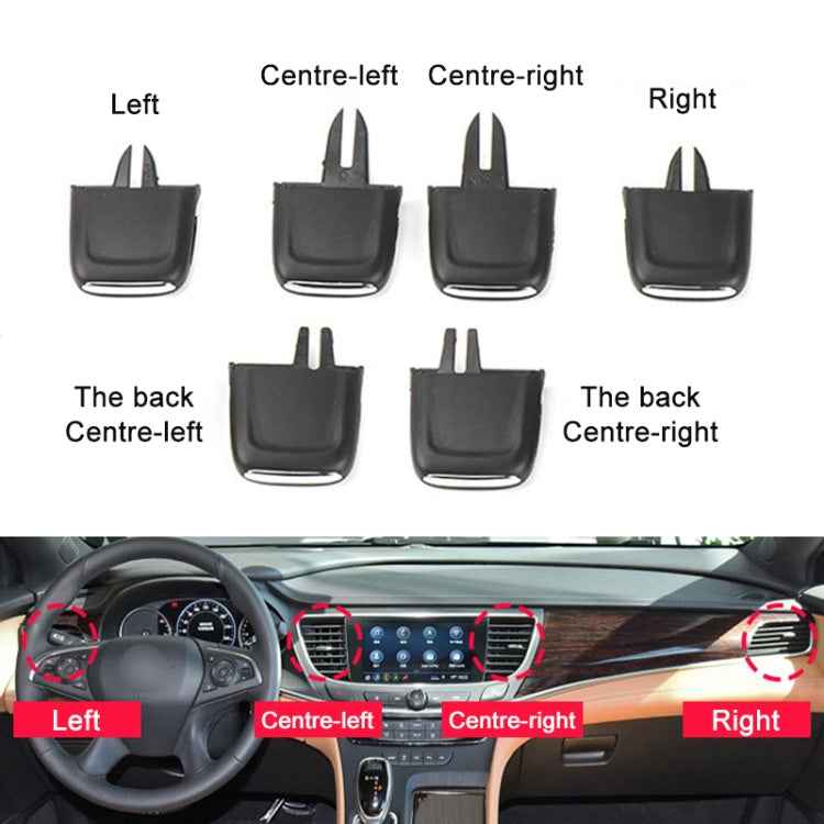 For Buick LaCrosse 2016-2021 Left-hand Drive Car Air Conditioning Air Outlet Paddle 26680098, Front Row Left Side, Front Row Middle Left Side, Front Row Middle Right Side, Front Row Right Side, Rear Row Middle Left Side, Rear Row Middle Right Side