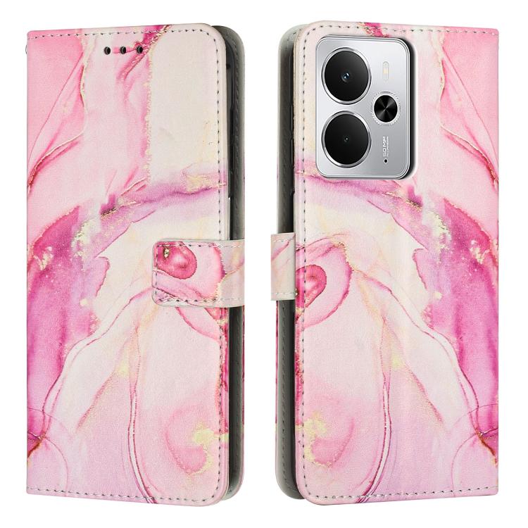 Painted Marble Pattern Leather Phone Case, For Realme Narzo 80 Lite 4G, For Realme 15 / 15 Pro, For Realme 14 / P3 5G / 14T 5G, For Realme 12 5G / 13 5G Global, For Realme C63 / C61 / Note 60, For Realme 13+ 5G Global                                   ...