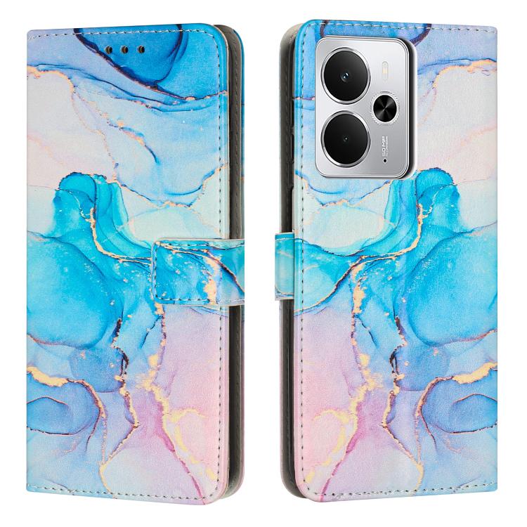 Painted Marble Pattern Leather Phone Case, For Realme Narzo 80 Lite 4G, For Realme 15 / 15 Pro, For Realme 14 / P3 5G / 14T 5G, For Realme 12 5G / 13 5G Global, For Realme C63 / C61 / Note 60, For Realme 13+ 5G Global                                   ...