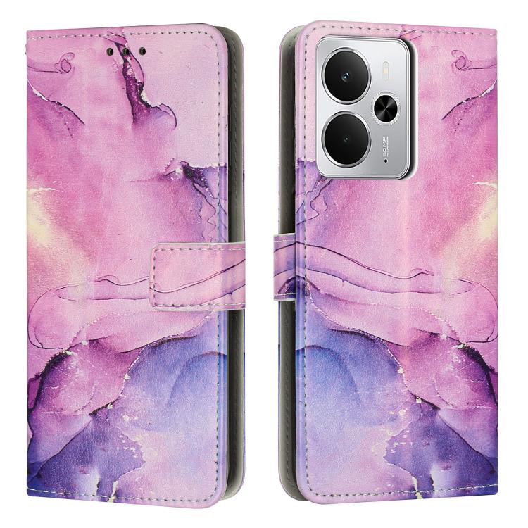 Painted Marble Pattern Leather Phone Case, For Realme Narzo 80 Lite 4G, For Realme 15 / 15 Pro, For Realme 14 / P3 5G / 14T 5G, For Realme 12 5G / 13 5G Global, For Realme C63 / C61 / Note 60, For Realme 13+ 5G Global                                   ...