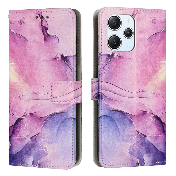 Painted Marble Pattern Leather Phone Case, For Redmi 12 4G / Redmi 12 5G / Note 12R, For Xiaomi Redmi Note 12 Turbo/Poco F5, For Xiaomi Redmi Note 12S 4G Global